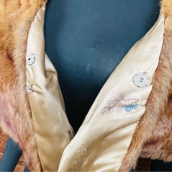 Vintage Hochschild, Kohn & Co 1940’s - 1950’s Elegant Brown Mink Fur Stole Shawl - Picture 2 of 10